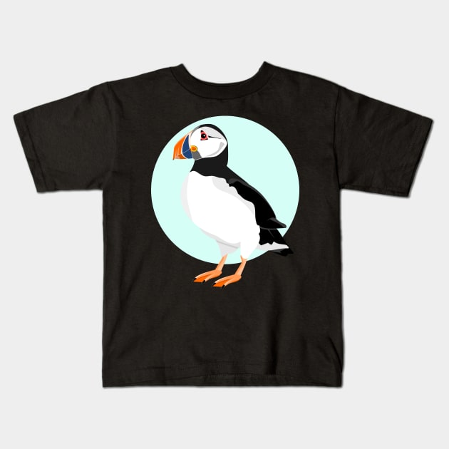 Puffin Kids T-Shirt by mailboxdisco